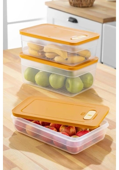 Tupper Model - Vakumlu - Mikrodalga Buzluk Saklama Kabı 3,8lt Sarı