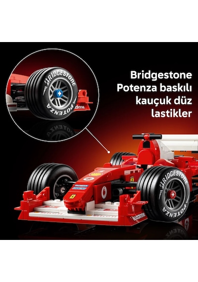 LEGO® Icons Ferrari F2004 ve Michael Schumacher 11375 - Yetişkinler için Sergileme Standı İçeren Model Yapım Seti (735 Parça)