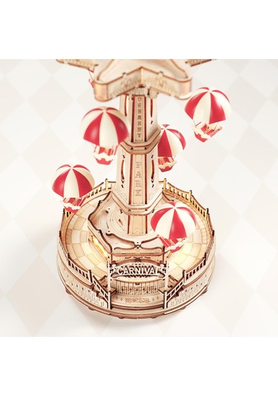 Rokr Ea01 Müzik Kutusu Parachute Tower Music Box Dıy 3d Wooden Puzzle Maket Model Seti 3d Model Kit Detaylı Dekoratif Hobi Seti Ahşap Maket Hareketli Ve Işıklı