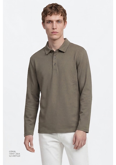 Altınyıldız Classıcs Erkek Hakı Pamuklu Slim Fit Dar Kesim Polo Yaka Uzun Kollu Esnek Tişört Haki Altınyıldız Classıcs Erkek Hakı Pamuklu Slim Fit Dar Kesim Polo Yaka Uzun Kollu Esnek Tişört Haki