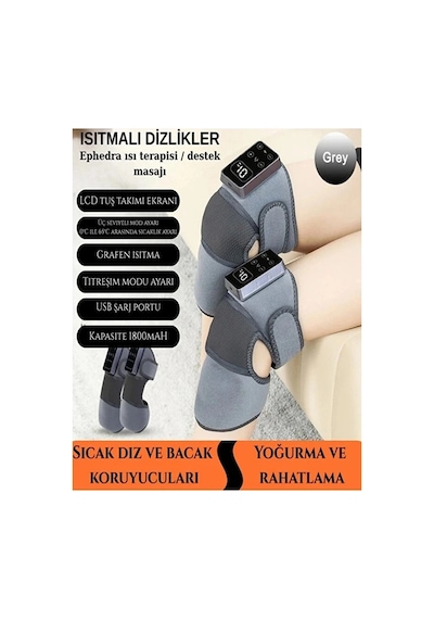 2 Adet Şarjlı Isıtmalı Diz Masaj Aleti Titreşimli Fizyoterapi Dizlik Diz Omuz Kol Bacak İtem0015kmasjs