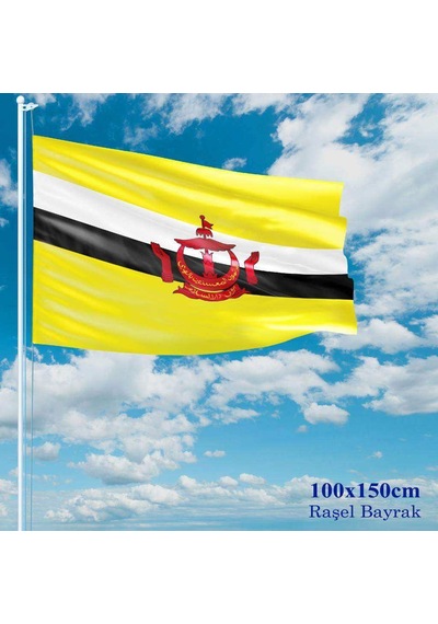 Brunei Bayrağı - 100x150 Cm 1 Metre X 1,5 Metre - Raşel Kumaş 1