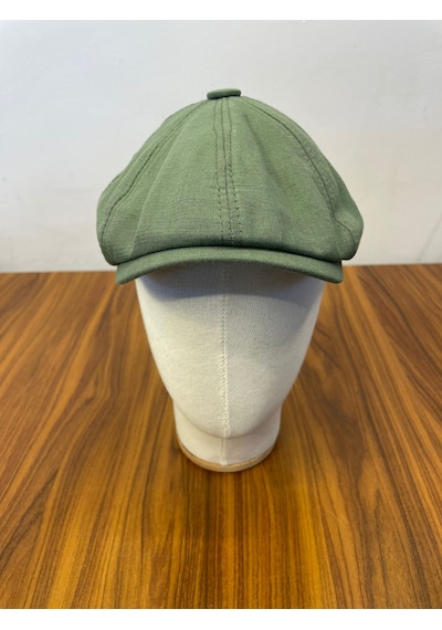 Hamze Peaky Blinders Tommy Shelby Model Keten Kasket Şapka Haki