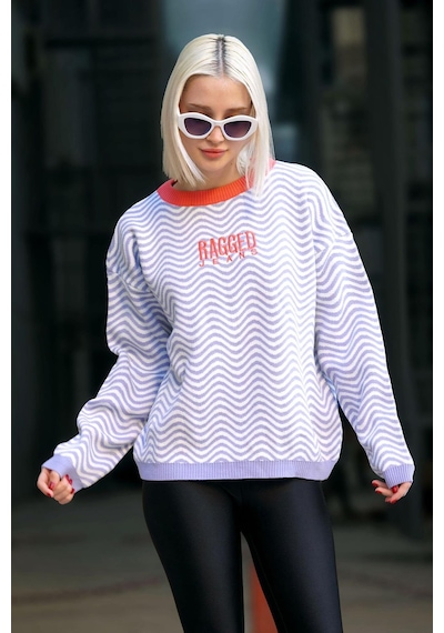 Madmext Lila Oversize Kadın Kazak Mg1251-lila Lila