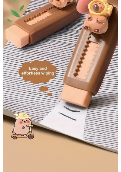 Capybara Desenli Yumuşak Okul Silgisi