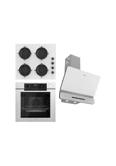 Ferre CS206-FA + QEP64CB +D081-SA - Emaye Izgara Steamart-fryart-sılentart Serisi Beyaz Set