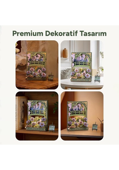 Rowood Th001 Nilüfer Çiçeği Glittering Water Lily Dıy Minyatür Maket Model Seti Ahşap 3d Wooden Puzzle 3d Model Kit Detaylı Dekoratif Hobi Seti Ahşap Maket