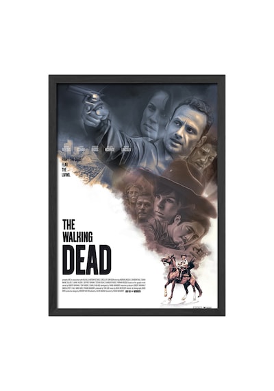 The Walking Dead Siyah Ahşap Çerçeveli Poster, Dekoratif Film Duvar Tablosu
