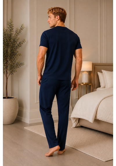 Pijamask Erkek Lacivert Çapa Nakışlı Kısa Kollu Pijama Takımı Rahat Kesim Alt Üst Takım Lacivert Pijamask Erkek Lacivert Çapa Nakışlı Kısa Kollu Pijama Takımı Rahat Kesim Alt Üst Takım Lacivert
