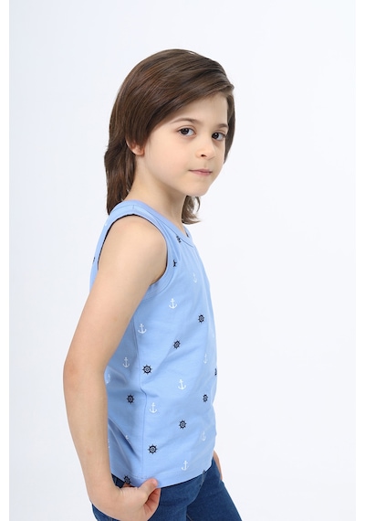 Toontoy Kids Toontoy Erkek Çocuk Baskılı Atlet Mavi