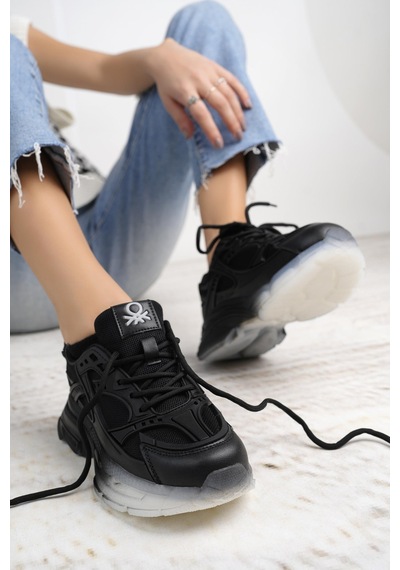 Benetton 11120 Siyah Memory Foam Kadın Sneakers