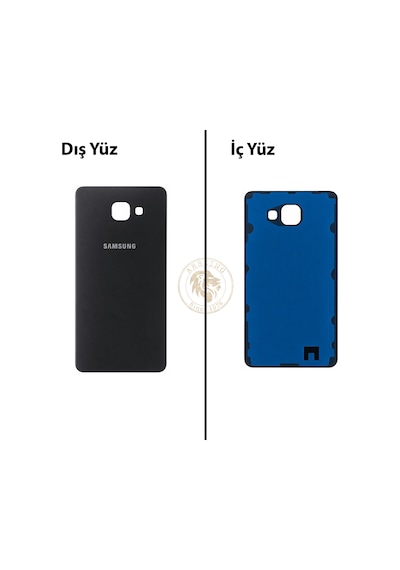 Samsung Galaxy A7 2016 A710 Siyah Renk Arka Kapak Arka Cam Batarya Kapağı Pil Kapağı Lazer Kesim Back Cover Galaxy A7 2016 Uyumlu