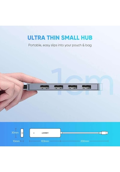 Ugreen 70336 Type C Usb 3.0 4 Port Usb Çoklayıcı Hub