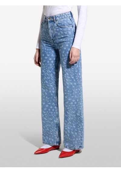 Sisley %100 Pamuk Baskılı Normal Bel Geniş Paça Denim Pantolon Kadın Haki Yeşili Denim Pantolon - 325p43y3le04f Sisley %100 Pamuk Baskılı Normal Bel Geniş Paça Denim Pantolon Kadın Haki Yeşili Denim Pantolon - 325p43y3le04f