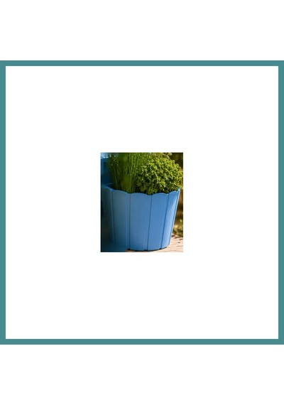 Trendexa 3d Baskı Askılı Balkon Saksısı Dikey Çizgili Dekoratif Çiçek Ve Aromatik Bitki Saksısı - Mavi Mac