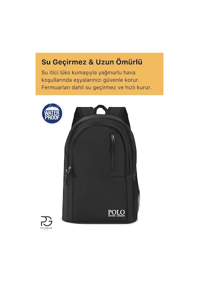 Orijinal Unisex Çok Gözlü Su Geçirmez Spor Kurs Laptop Gezi Seyahat Ve Günlük Kullanım Sırt Çantası siyah