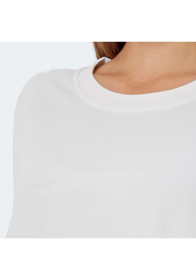 Slazenger VIKENTI SW Oversize Kadın Cepli Oversıze Beyaz Sweatshirt