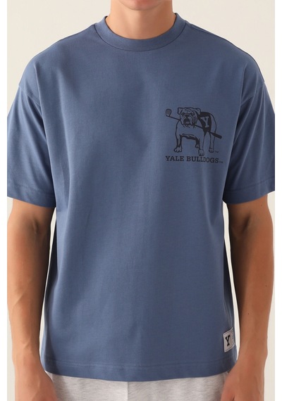 Yale Buldogs İndigo Erkek T-shirt 5274-42827 Mavi