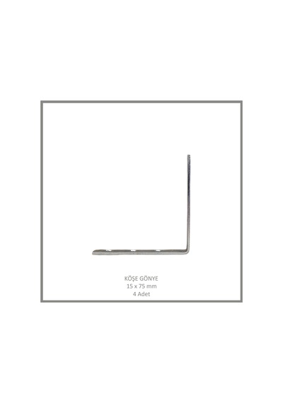 Köşe Gönye, Sac Gönye, 15 X 75 Mm 4 Adet Metalik