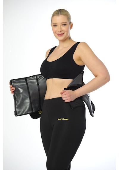 Fitformgiyim Waist Terleten Termal Sauana Etkili Balenli Spor Bel Korsesi Siyah