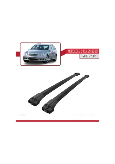 Mercedes C Class S203 2000-2007 Arası İle Uyumlu Ace-1 Ara Atkı Tavan Barı Siyah