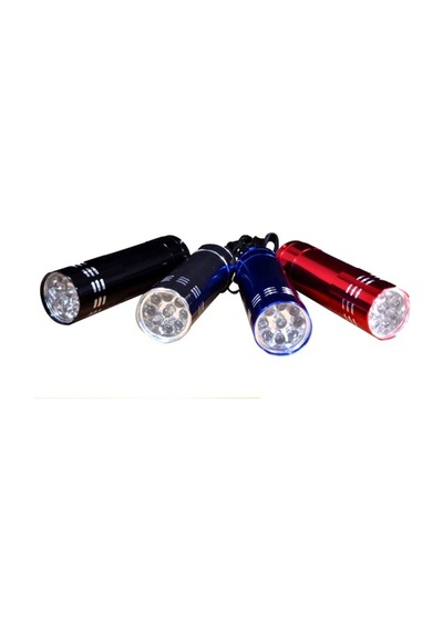 3 Adet 9 Ledli Metal Mini El Fener Siyah