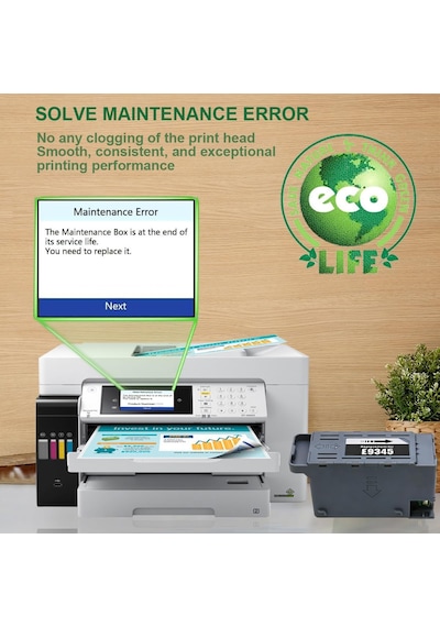 C9345 Mürekkep Bakım Kutusu Ecotank Pro Et-5880 Et-5850 Et-5800 Et-16600 Et-16650 Workforce Pro Wf-7820 Wf-7840 St-c8000 Yazıcı İçin Yeniden Üretilmiştir