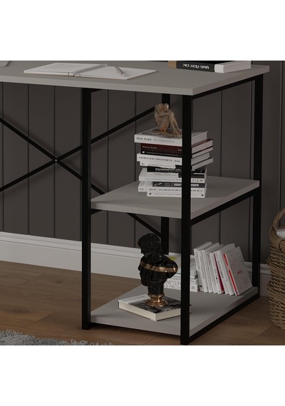 Asra Trend Kül Gri Metalçm01 Raflı Metal Çalışma Masası 120x60 Cm 2 Katlı Yan Raflı Bilgisayar Masası Endüstr Diğer Asra Trend Kül Gri Metalçm01 Raflı Metal Çalışma Masası 120x60 Cm 2 Katlı Yan Raflı Bilgisayar Masası Endüstr Diğer