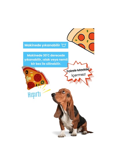 Havhav Pizza Şekilli Interaktif Mama Saklamalı Köpek Oyuncağı