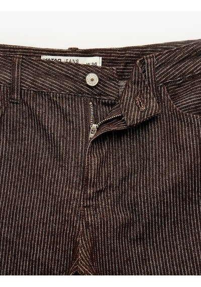 Koton Pamuklu Düşük Bel Beş Cepli Uzun Düz Paça Çizgili Pantolon - Straight Fit Jean Kahverengi Çizgili 7wal40092mw Kahve Çizgili Koton Pamuklu Düşük Bel Beş Cepli Uzun Düz Paça Çizgili Pantolon - Straight Fit Jean Kahverengi Çizgili 7wal40092mw Kahve Çizgili