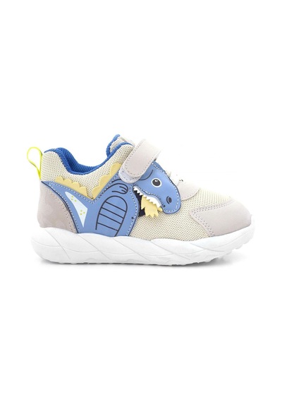 Rakerplus Barefoot Krem Dinazorlu Cırtlı Lastikli Çocuk Spor Ayakkabı Gri