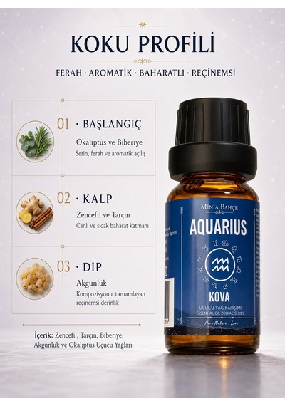 Minia Bahçe Kova Burcu Uçucu Yağ Karışımı 10 ML