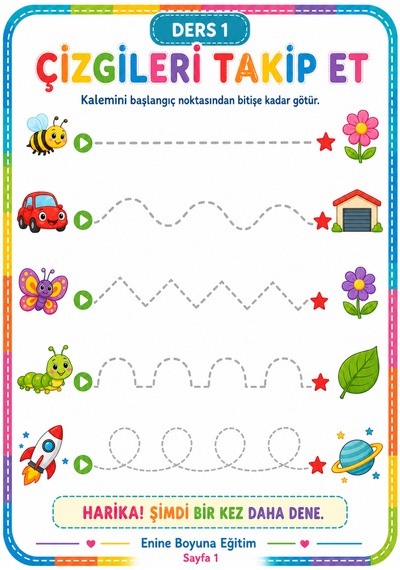 Haydi Çizgi Çizelim Yaz-sil Kitabı