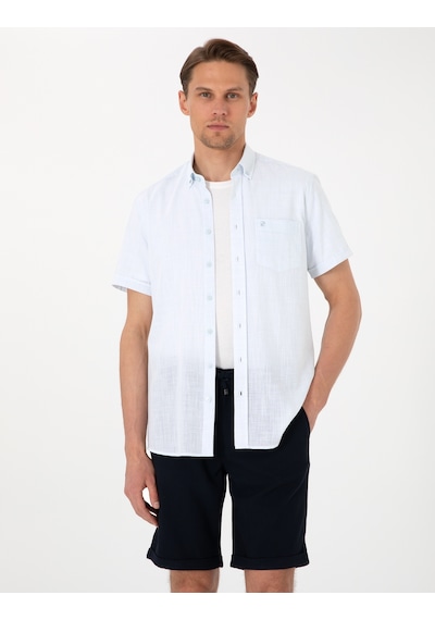 Pierre Cardin Erkek Buz Mavisi Gömlek Kısa Kollu 50306950-vr095 Buz Mavisi Mavi