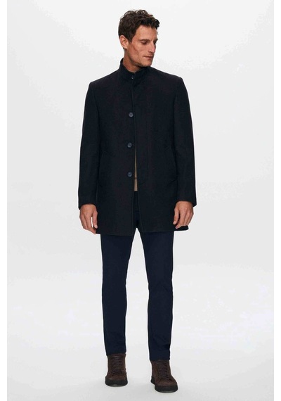 D's Damat Ds Damat Regular Fit Lacivert Hakim Yaka Kaşe Kaban 5HF08ORT10002 Lacivert
