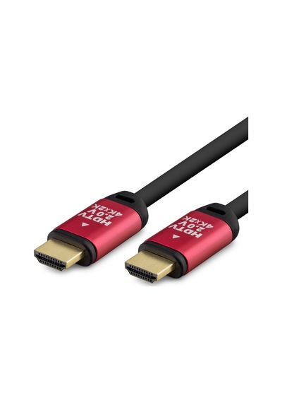 Büro Ev Ofis Cihazları İçin 150cm Siyah Kırmızı 4k Uhd 8.0mm 2.0 Hdmi Kablo