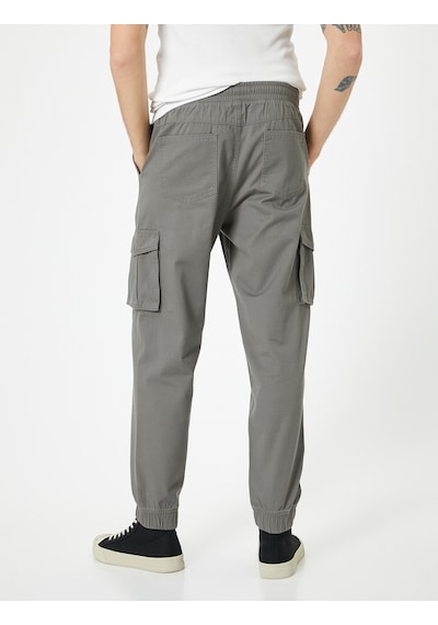 Koton Kargo Cepli Pantolon Jogger Slim Fit Beli Bağcıklı Gri 4sam40089hw Gri Koton Kargo Cepli Pantolon Jogger Slim Fit Beli Bağcıklı Gri 4sam40089hw Gri