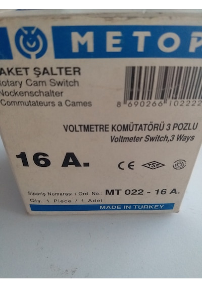 3X16 AMPER 3 POZLU VOLTMETRE KOMİTATÖRÜ
