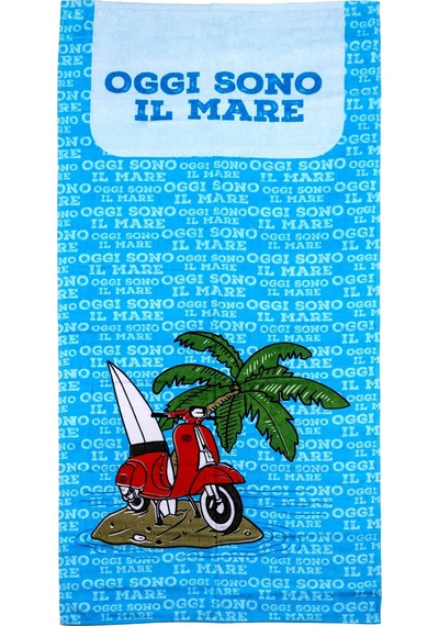 Vespa Desenli Plaj Havlusu 75x150 Cm / Sıp Görseldeki Renk