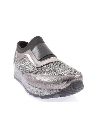 Dgn Akt-03-23y Kadin Kalin Taban Silver Taşli Sneakers Ayakkabi AKT-03-1563-R0626 Gümüş