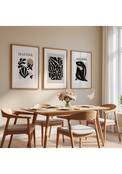 Matisse Minimalist Poster Seti 3'lü Modern Bohem Duvar Dekoru
