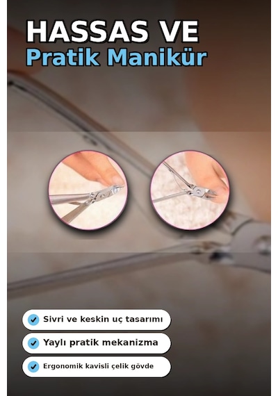 Sivri Uçlu 9.5 Cm Çelik Tırnak Eti Pens - Manikür Aleti, Kişisel Bakım Bx-313431