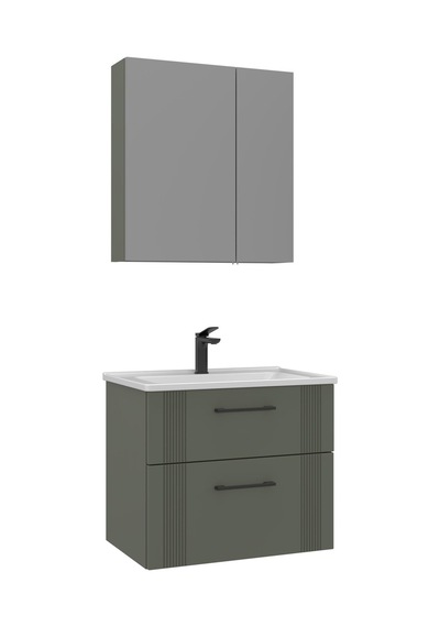Orka Bari 65 Cm Mat Yeşil Banyo Dolabı Takımı Mat Yeşil Orka Bari 65 Cm Mat Yeşil Banyo Dolabı Takımı Mat Yeşil