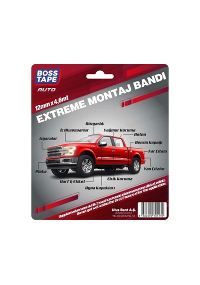 Boss Tape Extreme Araç Aksesuar, Spoiler, Çıta Montaj Bandı 4,6mt