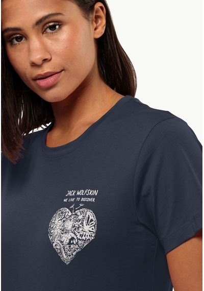 Jack Wolfskin Discover Heart Kadın T-shirt-1809701 001