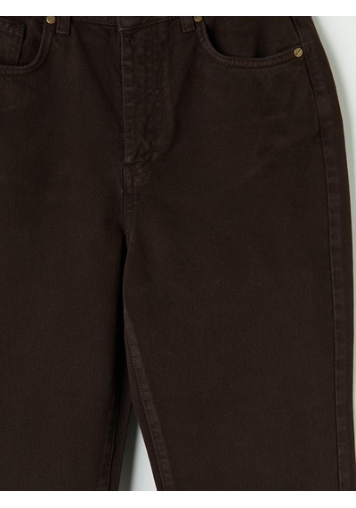 Lcwaıkıkı Curve Kahverengi Mom Fit Kadın Jean Pantolon