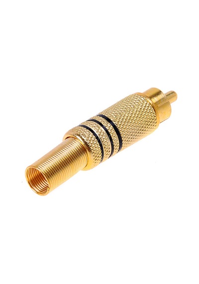 Rca Erkek Tos Jak Fiş Metal Yaylı 10 Adet Siyah Çizgili