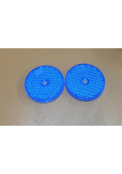 Yuvarlak Mavi Renk Reflektör Plastik 6mm Bağlantılı 2 Adet