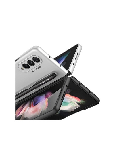 Galaxy Z Fold 3 Kılıf Zore Espen Kalem Yuva Tasarımlı Kılıf Siyah