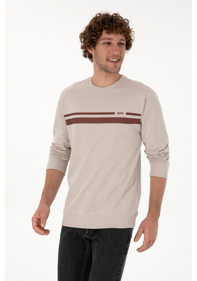 U.S. Polo Assn. Erkek Regular Fit Bisiklet Yaka Taş İnce Sweatshirt 50313801-VR049